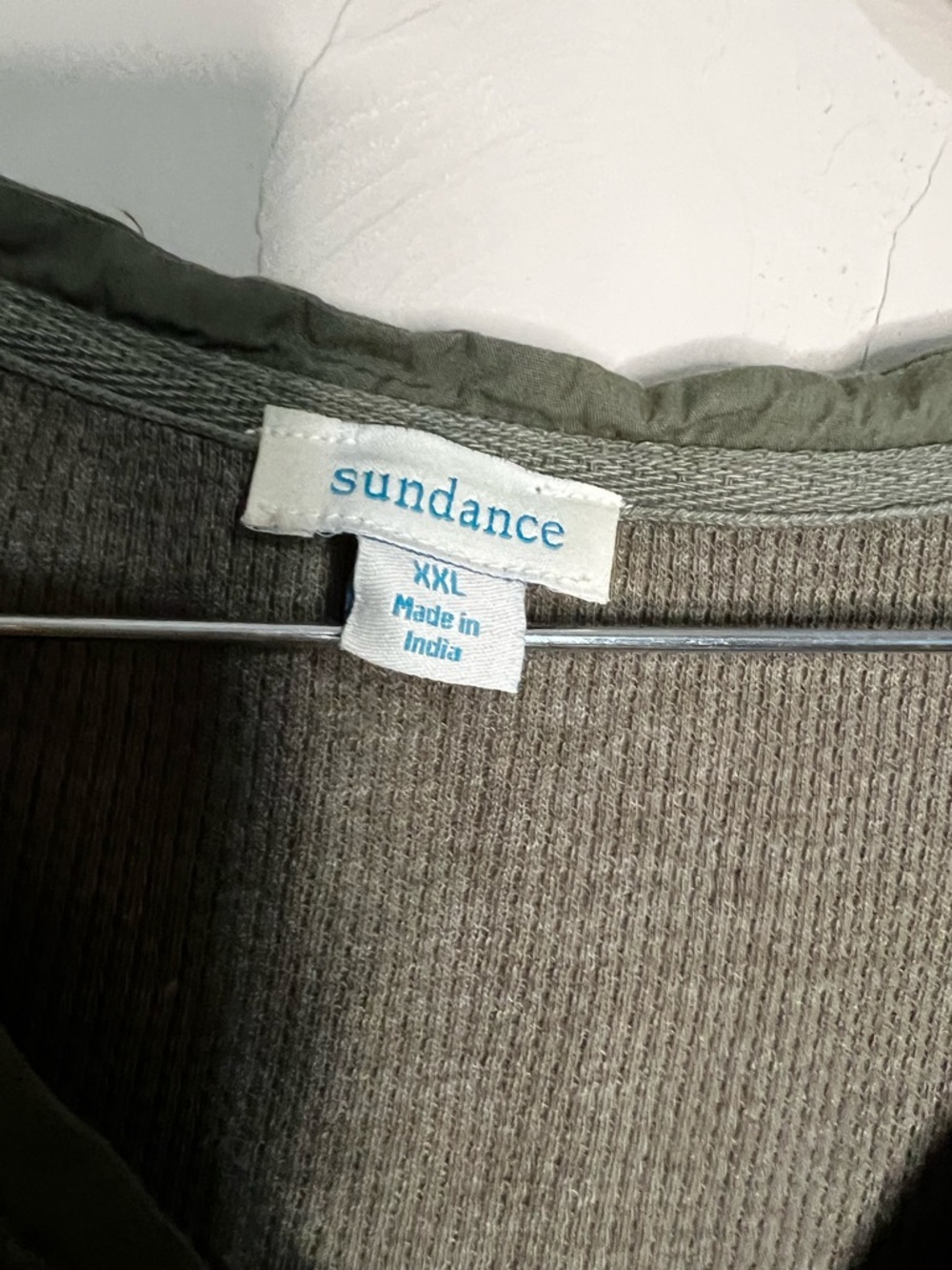 Sundance Green Waffle Knit Colorblock Thumbholes Boho Top - Picture 5 of 8